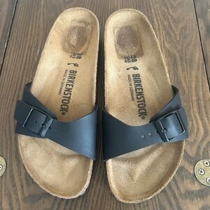 Birkenstock Women's Madrid Sandal Slides Size 38 (L7/M5) Comfort Black
